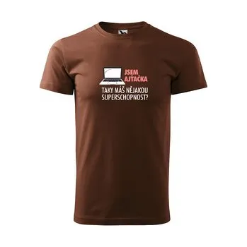 Pánské tričko Jsem ajťačka, taky máš nějakou superschopnost?: hnědé 4XL