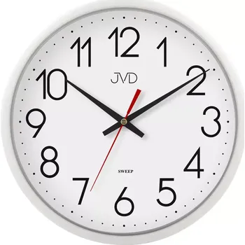 Hodiny JVD Bílé nástěnné netikající kulaté hodiny JVD HP614.1