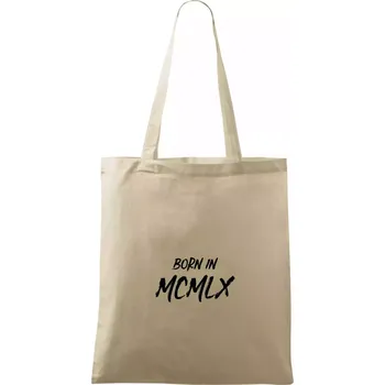 Nákupní taška Born in - Římské číslo 1960 - Taška bavlněná - 42 x 38 cm ( Naturální )