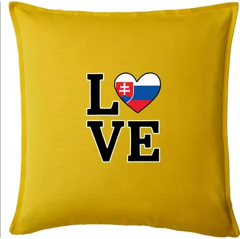 Polštář Love Slovenská vlajka - Polštář 50x50 - 50x50 - Pouze potah ( Žlutá )