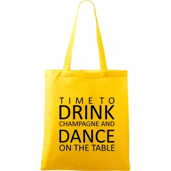 Time to drink Champagne - Taška bavlněná - 42 x 38 cm ( Žlutá )