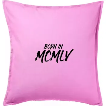 Polštář Born in - Římské číslo 1955 - Polštář 50x50 - 50x50 - Pouze potah ( Růžová )