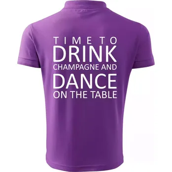 Pánská košile Time to drink Champagne - Polokošile pánská Pique Polo 203 - 4XL ( Fialová )