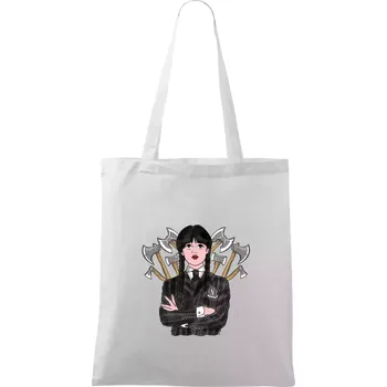Sekery - holka v černém (Pecka design) - Taška bavlněná - 42 x 38 cm ( Bílá )