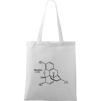 Molekulární struktura Morfin - Taška bavlněná - 42 x 38 cm ( Bílá )