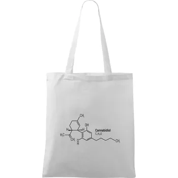 Molekulární struktura CBD (Canabidiol) - Taška bavlněná - 42 x 38 cm ( Bílá )