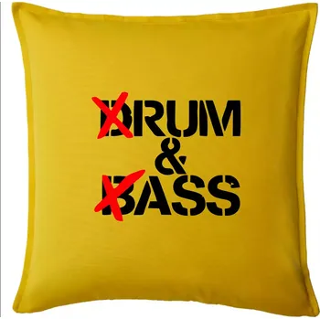 Polštář Drum & Bass (Rum & Ass) - Polštář 50x50 - 50x50 - Pouze potah ( Žlutá )