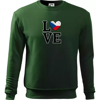 Love Česká vlajka - Mikina Essential dětská - 158 cm/12 let ( Lahvově zelená )
