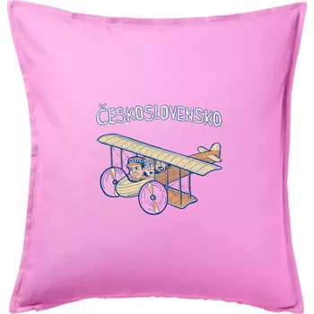 Polštář Československo letadlo (Pecka design) - Polštář 50x50 - 50x50 - Pouze potah ( Růžová )