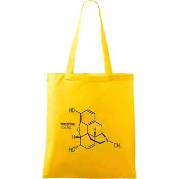 Molekulární struktura Morfin - Taška bavlněná - 42 x 38 cm ( Žlutá )