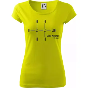 Dámské tričko Molekulární struktura Ethanol - Dámské triko Pure - M ( Limetková )