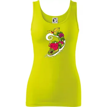 Milkshake vlak kreslený (Pecka design) - Dámské tílko - S ( Limetková )