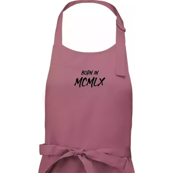 Kuchyňská zástěra Born in - Římské číslo 1960 - Pánská zástěra na vaření - Univerzální velikost ( Starorůžová )