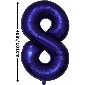 Balónek Fóliový balónek ČÍSLICE 8 Narozeninová oslava Granátový 100 cm (40 palců)