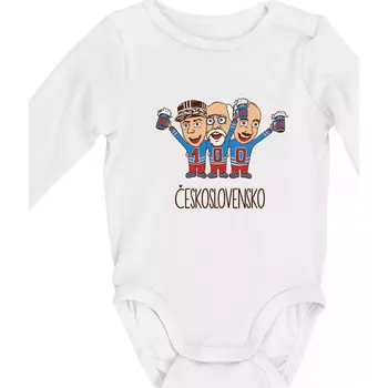 Československo 100 let - pivo (Pecka design) - Body kojenecké s dlouhým rukávem - Dlouhý r. do 3 měs ( Bílá )