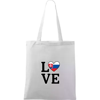 Love Slovenská vlajka - Taška bavlněná - 42 x 38 cm ( Bílá )