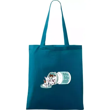 Bullterrier Friends Forever zelené (Pecka design) - Taška bavlněná - 42 x 38 cm ( Petrolejová )