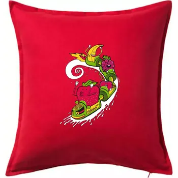 Polštář Milkshake vlak kreslený (Pecka design) - Polštář 50x50 - 50x50 - Pouze potah ( Červená )