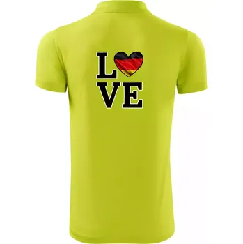 Pánská košile Love Německá vlajka - Polokošile Victory sportovní (dresovina) - XL ( Limetková )