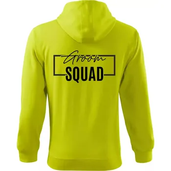 Pánská móda Trika na rozlučku ve čtverci - Groom Squad - Mikina s kapucí na zip trendy zipper - L ( Limetková )