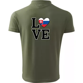 Pánská košile Love Slovenská vlajka - Polokošile pánská Pique Polo 203 - 3XL ( Khaki )