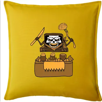 Polštář Mozkožrout - televize (Pecka design) - Polštář 50x50 - 50x50 - Pouze potah ( Žlutá )