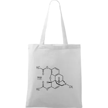 Molekulární struktura Heroin - Taška bavlněná - 42 x 38 cm ( Bílá )