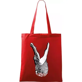 Krokodýl kreslený (Pecka design) - Taška bavlněná - 42 x 38 cm ( Červená )