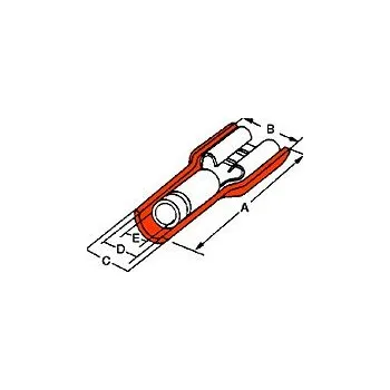 Elektrická zásuvka Krimpovací zásuvka, řada: Avikrimp, Samice, pokovení: Cín, číslo řady: 19002, max. AWG: 18AWG, min. AWG: 22AWG Červená