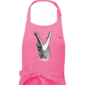 Kuchyňská zástěra Krokodýl kreslený (Pecka design) - Dámská zástěra na vaření - Univerzální velikost ( Růžová )