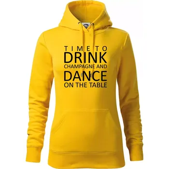 Dámská mikina Time to drink Champagne - Mikina dámská Cape s kapucí - M ( Žlutá )