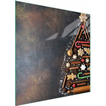 Obraz Skleněná ochranná deska na sporák 50x52 Vánoce