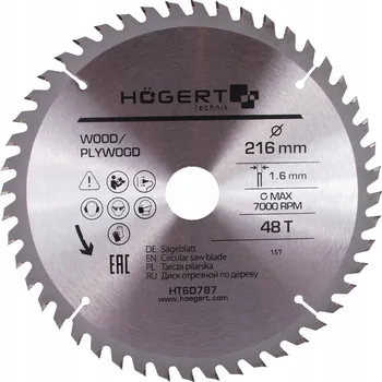Pilový kotouč Pilový kotouč s vidiovými zuby Hogert 216x48Tx30 HT6D787