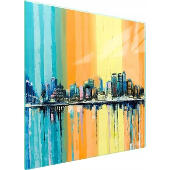 Obraz Skleněná ochranná deska na sporák 50x52 Město