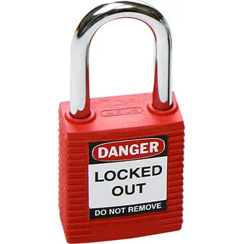 Visací zámek Bezpečnostní zámek s ocelovým třmenem, červené, nezaměnitelné klíče