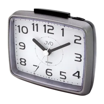 Budík Netikajcí tichý přehledný budík JVD SRP879.2 (antracitový analogový tichý budík)