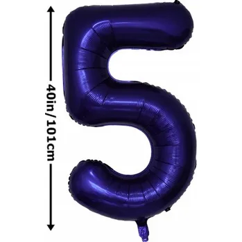 Balónek Fóliový balónek ČÍSLICE 5 Narozeninová oslava Granátový 100 cm (40 palců)