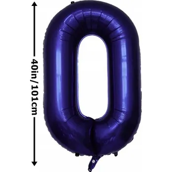 Balónek FÓLIOVÝ BALÓNEK ČÍSLICE 0 NAROZENINY OSLAVA PÁRTY TMAVĚ MODRÝ 100 CM (40 PALCŮ)