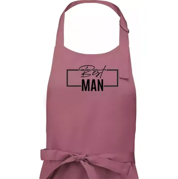 Kuchyňská zástěra Trika na rozlučku ve čtverci - Best man - Pánská zástěra na vaření - Univerzální velikost ( Starorůžová )