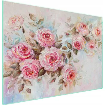 Obraz Skleněná ochranná deska na sporák 70x52 Růže