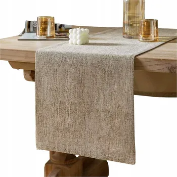 Obraz Béžový plátěný běhoun na stůl 40x275 cm