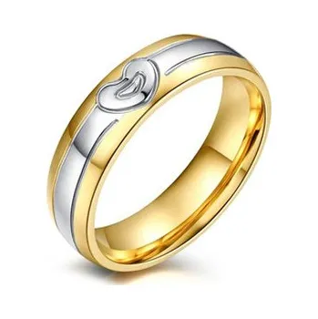 Prsten OPR0055-SP-62 Ocelový prsten srdíčko, šíře 6 mm, vel. 62