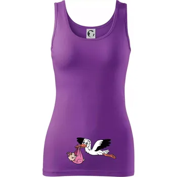 Dámské tričko Čáp a miminko - holka (Hana-creative) - Dámské tílko - XL ( Fialová )