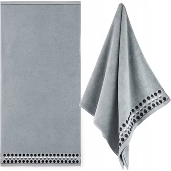 Ručník ZWOLTEX ZEN 2 Ručník s výšivkou velký koupelnový šedý 450g 70x140cm