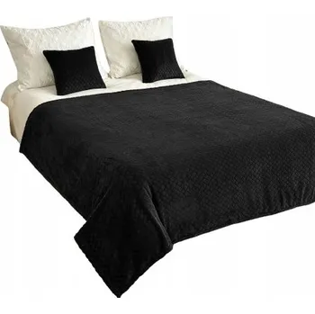 Přehoz na lůžko Přehoz na postel Mesa polyester 220 cm x 200 cm černý