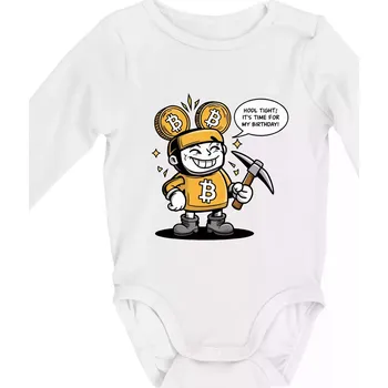 Kojenecký body Hodl tight, it's time for my birthday! - Body kojenecké s dlouhým rukávem - Dlouhý r. do 3 měs ( Bílá )