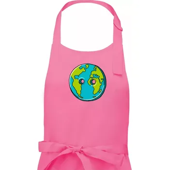 Kuchyňská zástěra Planeta země knoflík (Pecka design) - Dámská zástěra na vaření - Univerzální velikost ( Růžová )
