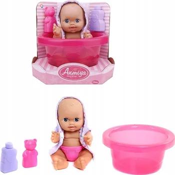 Panenka MIMINKO 30 CM. VE VANĚ + KOUPELNOVÉ DOPLŇKY