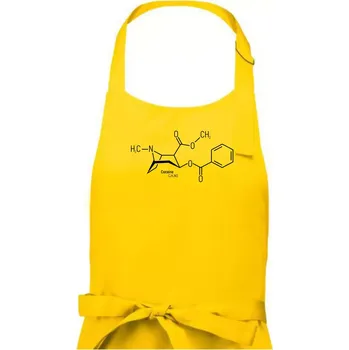 Kuchyňská zástěra Molekulární struktura Cocaine Kokain - Dámská zástěra na vaření - Univerzální velikost ( Žlutá )