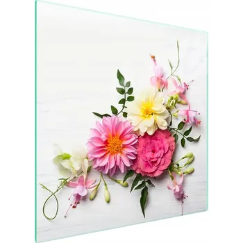 Obraz Skleněná ochranná deska na sporák 50x52 Květina